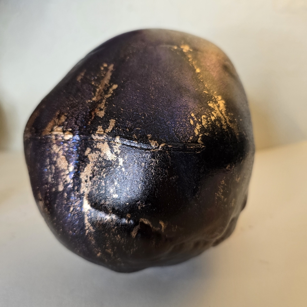 HANDCRAFTED Upcycled Plastic Skull Head HANDPAINTED Tabletop Art Decor Halloween - Picture 12 of 17